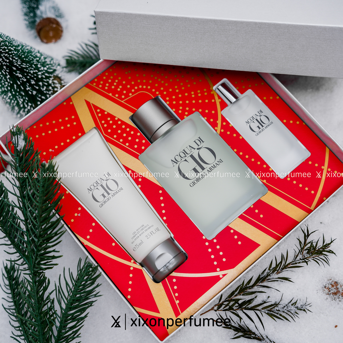 Gift set Giorgio Armani Acqua Di Gio (EDT 100ml + 15ml & Shower Gel 75ml) |  Xixon Perfume